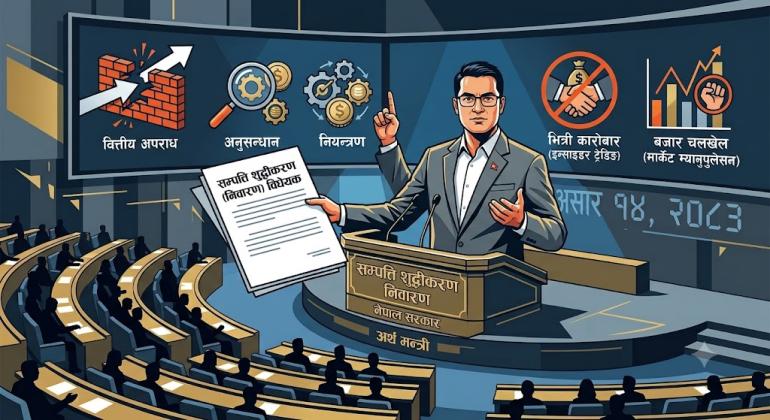 सम्पत्ति शुद्धीकरण विधेयक सदनमा: वित्तीय अपराध र इन्साइडर ट्रेडिङ नियन्त्रणमा सरकारको जोड